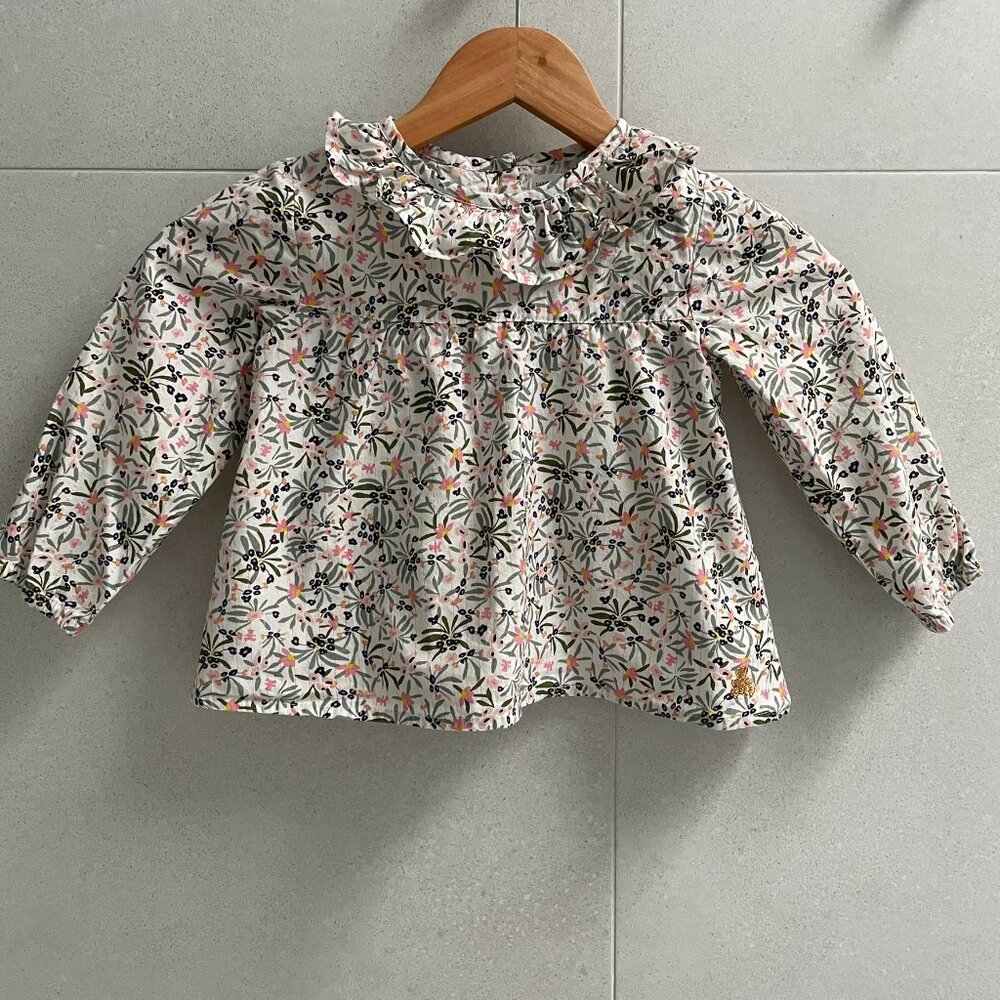 Long-Sleeved Floral Blouse
